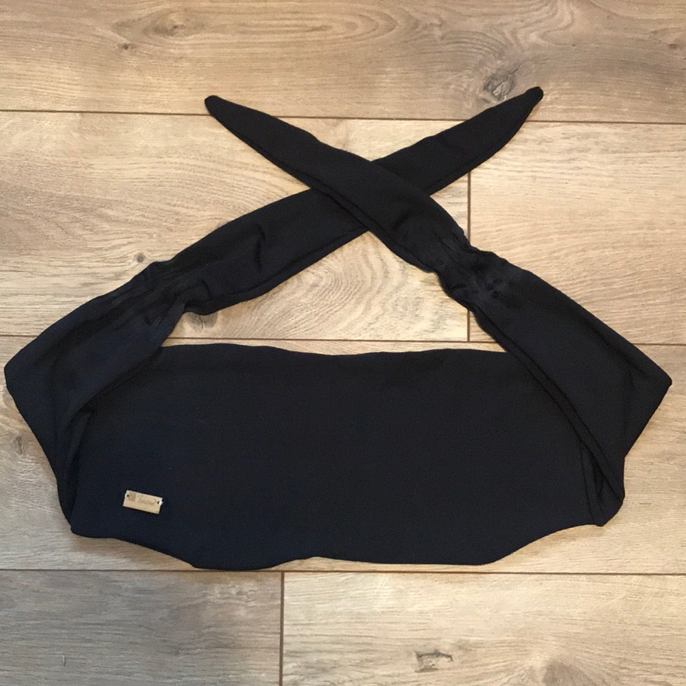 Black Size Med Bandeau Bikini Top